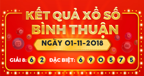 Kết quả xổ số Bình Thuận ngày 1/11/2018