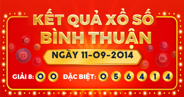Kết quả xổ số Bình Thuận ngày 11/9/2014