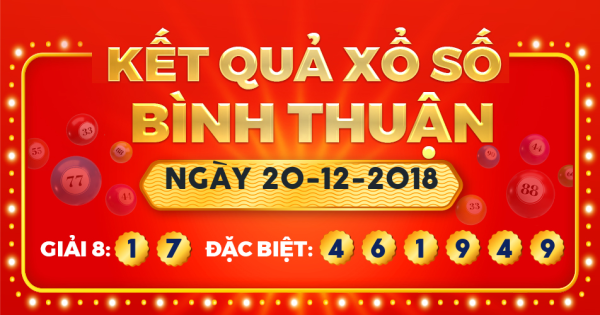 Kết quả xổ số Bình Thuận ngày 20/12/2018