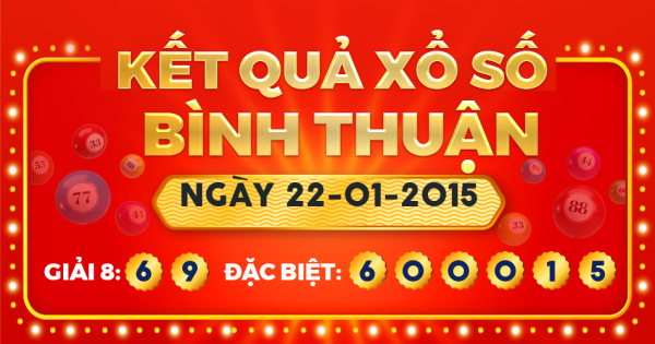 Kết quả xổ số Bình Thuận ngày 22/1/2015